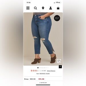 NEW! Sealed! Torrid Straight Classic Denim High-Rise Studded Jeans | 10